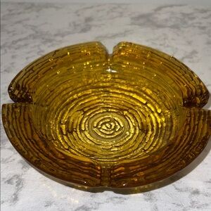 Anchor Hocking Soreno Honey Gold Amber Glass Ashtray